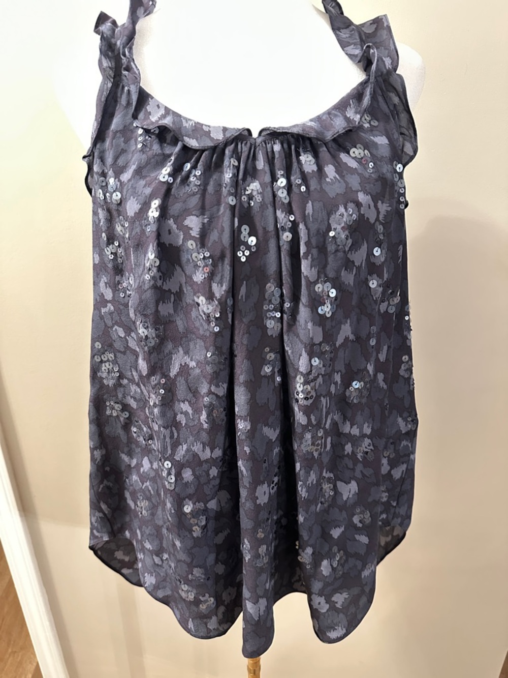 Rebecca Taylor Navy Blue Silk Racerback